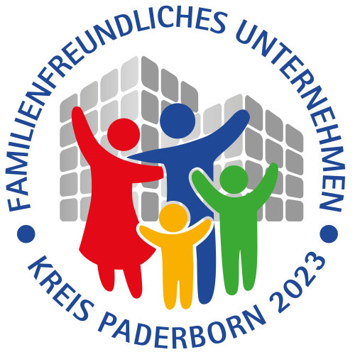Das Logo für familienfreundliche Unternehmen im Kreis Paderborn aus dem Jahr 2023